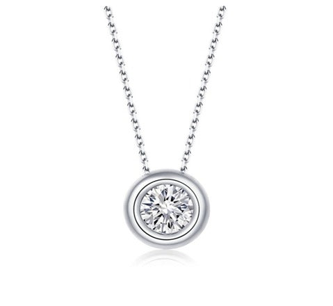 Round Silver Plated Necklace